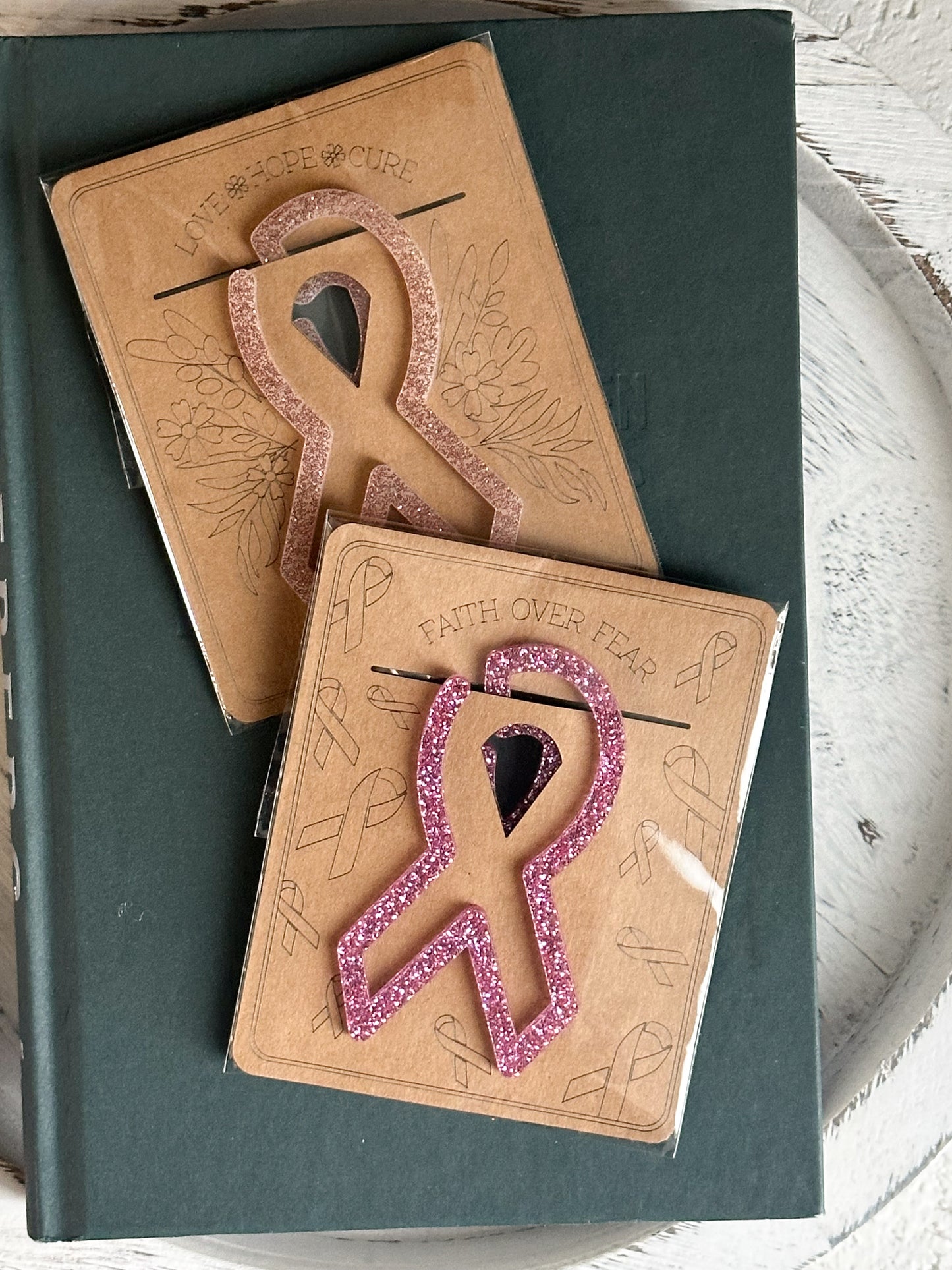 Breast Cancer Ribbon Acrylic Bookmark