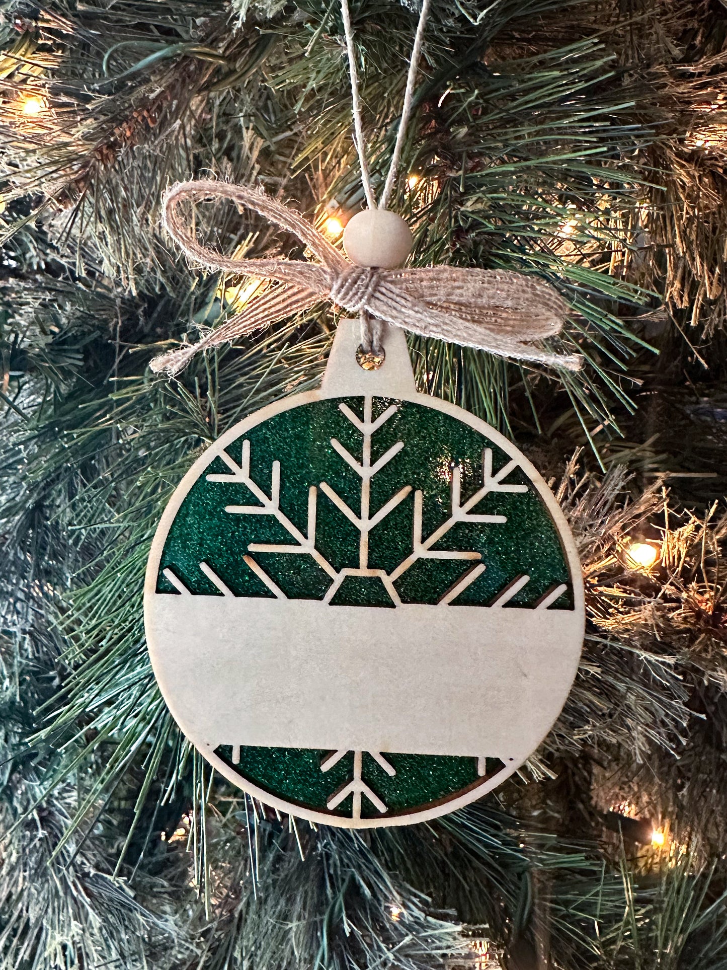 Personalized Glitter Ornament - Snowflake or Paw