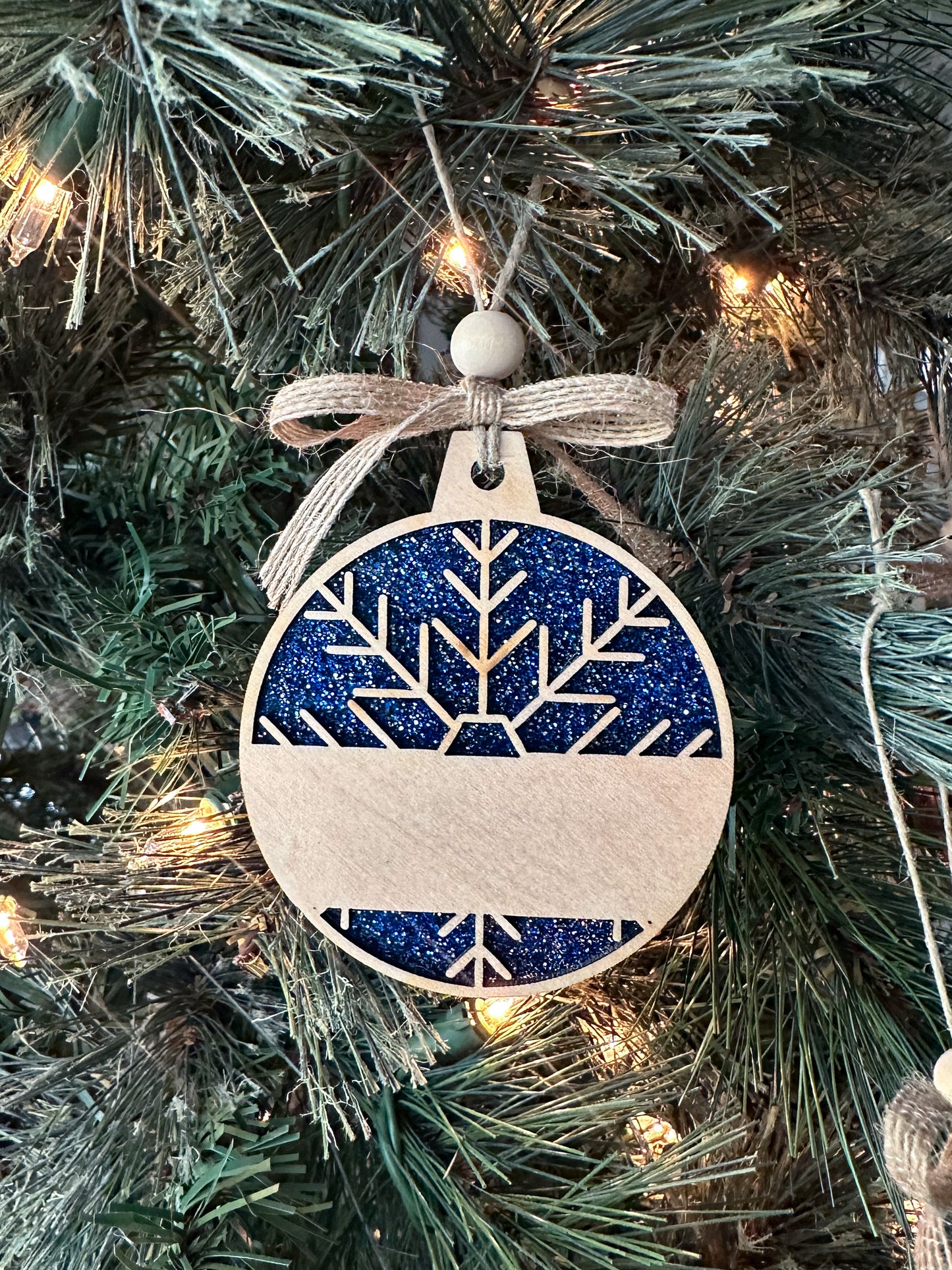 Personalized Glitter Ornament - Snowflake or Paw