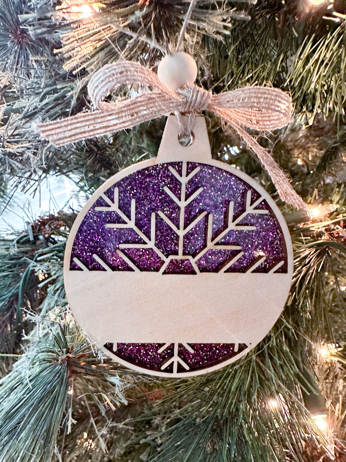 Personalized Glitter Ornament - Snowflake or Paw