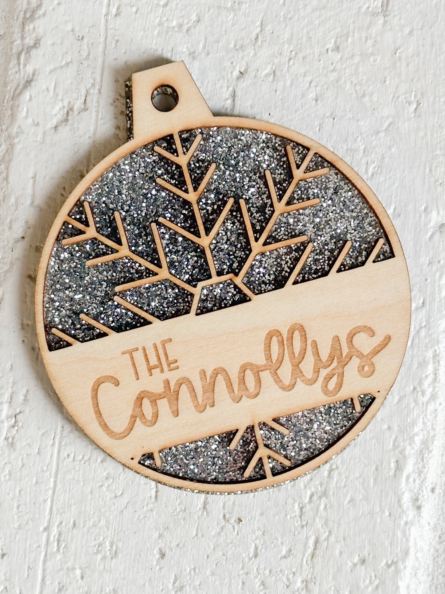 Personalized Glitter Ornament - Snowflake or Paw