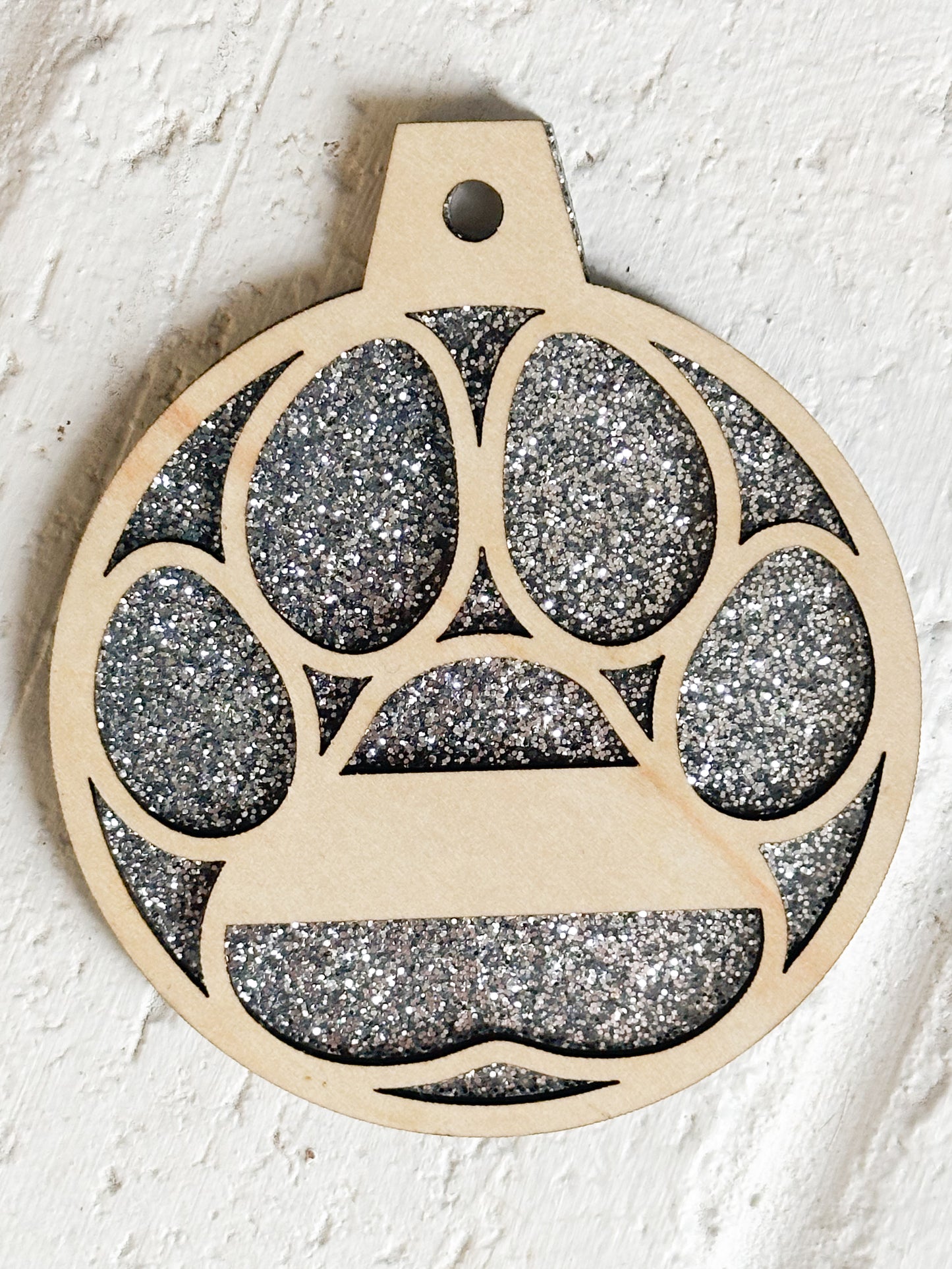 Personalized Glitter Ornament - Snowflake or Paw