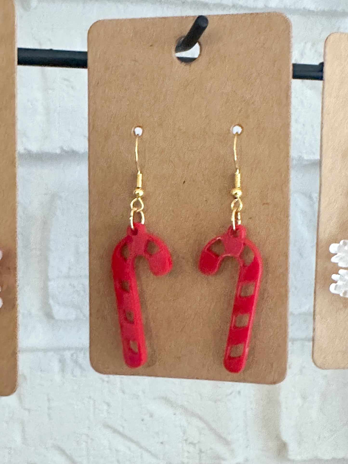 Large Candy Cane dangle earrings