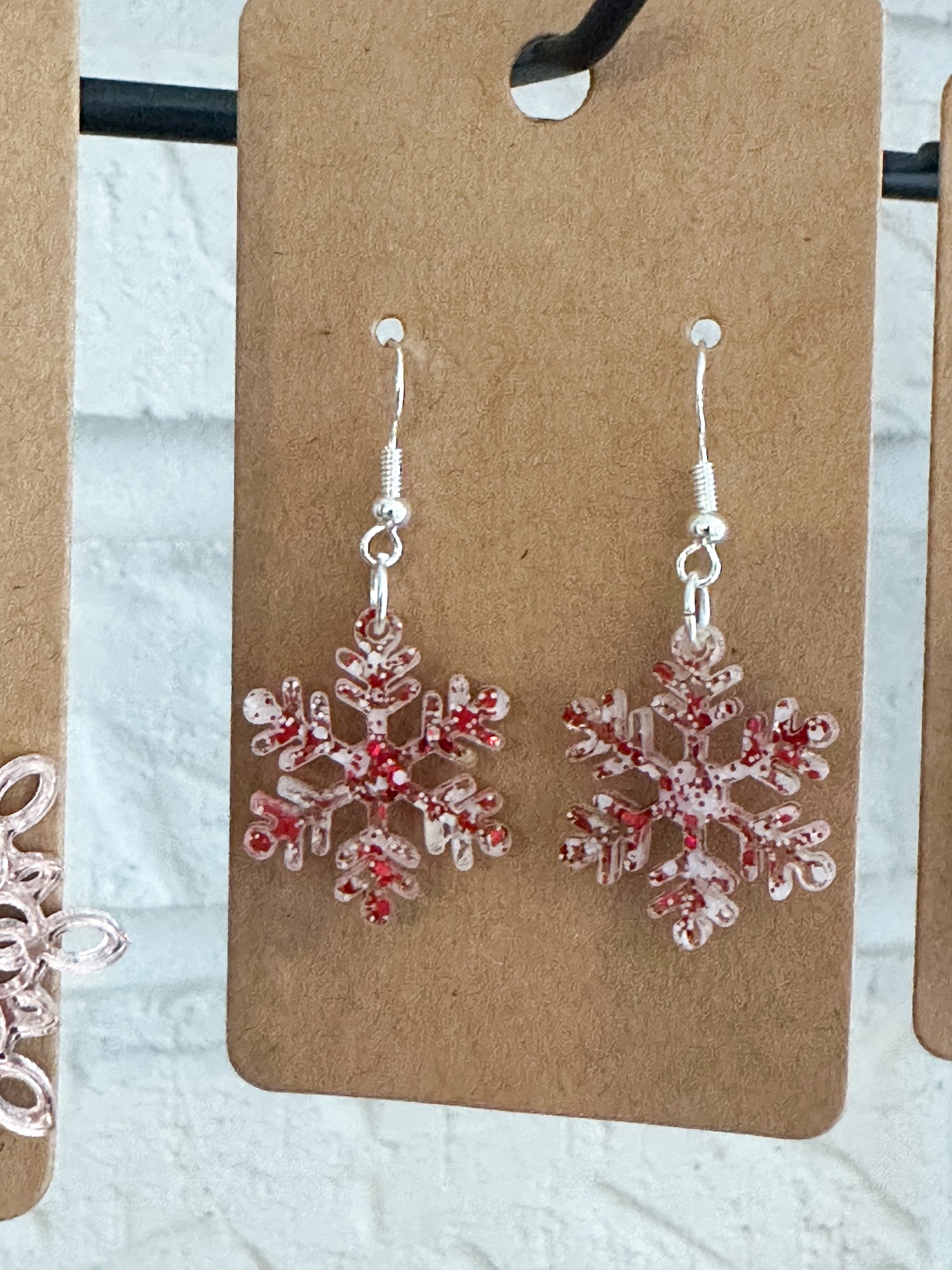 Snowflake dangle earrings