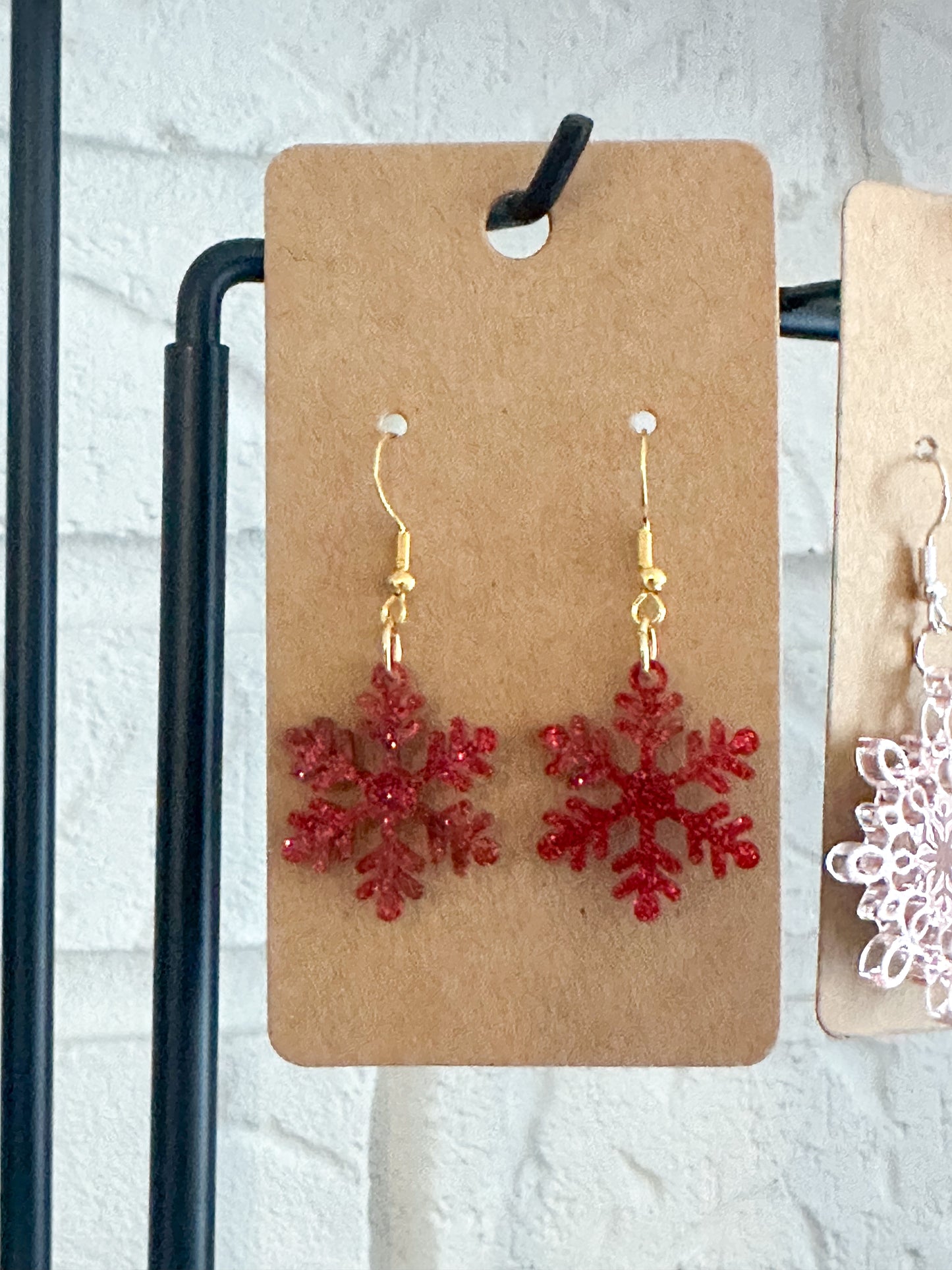 Snowflake dangle earrings