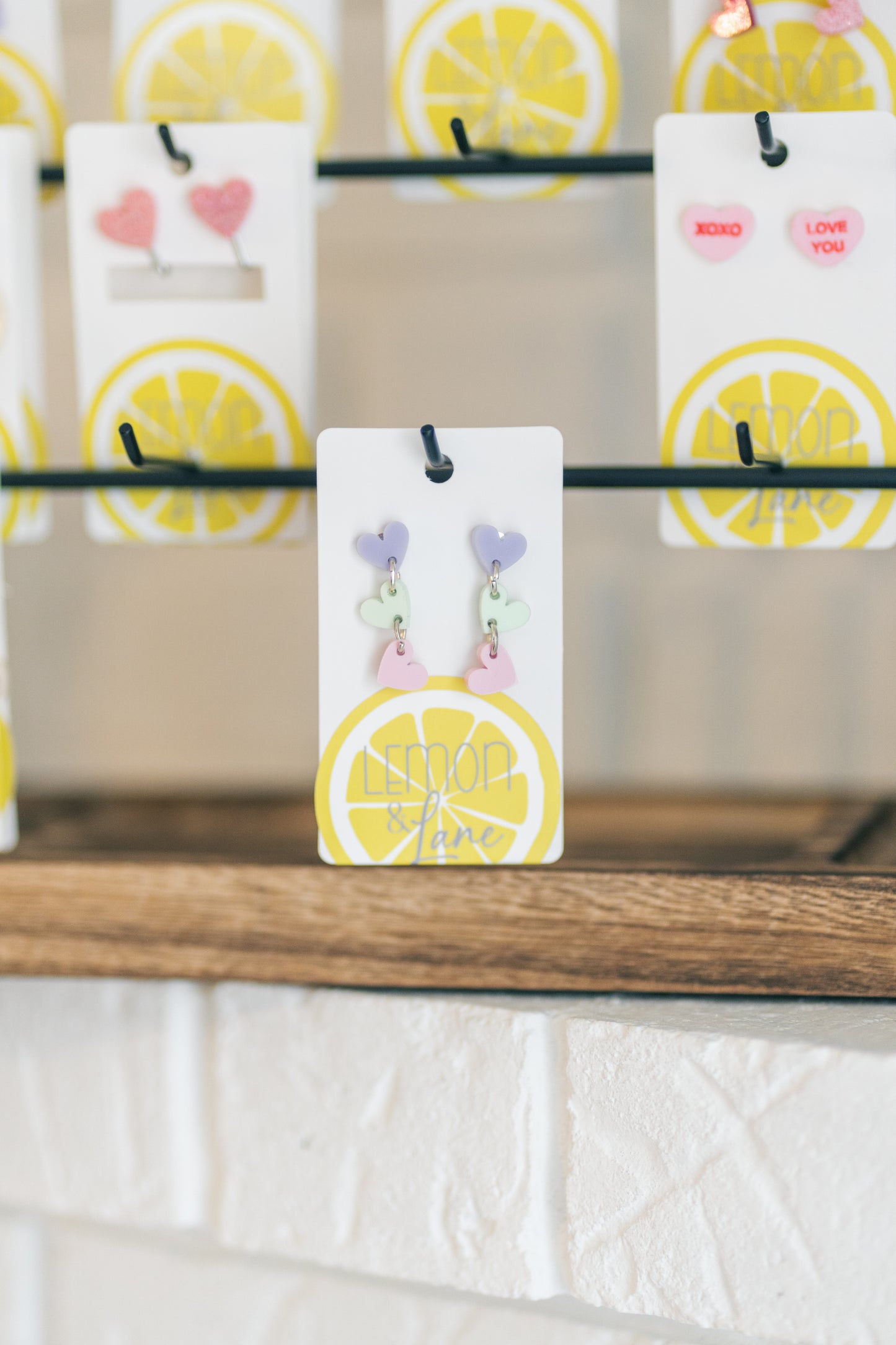 Small 3 Heart Dangle Earrings