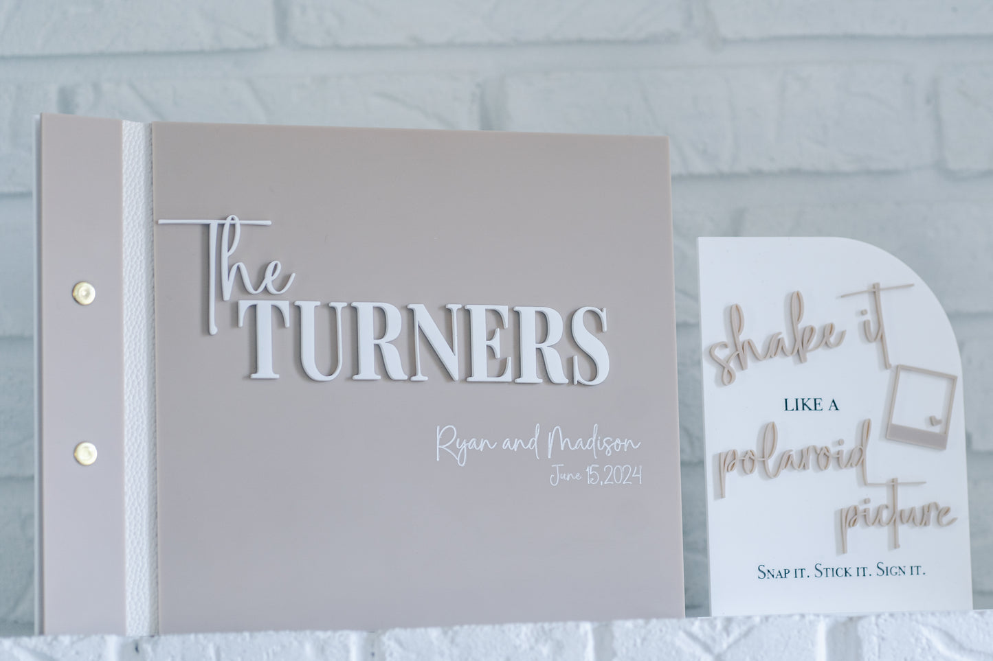 Wedding Guest Book and Polaroid Sign Bundle