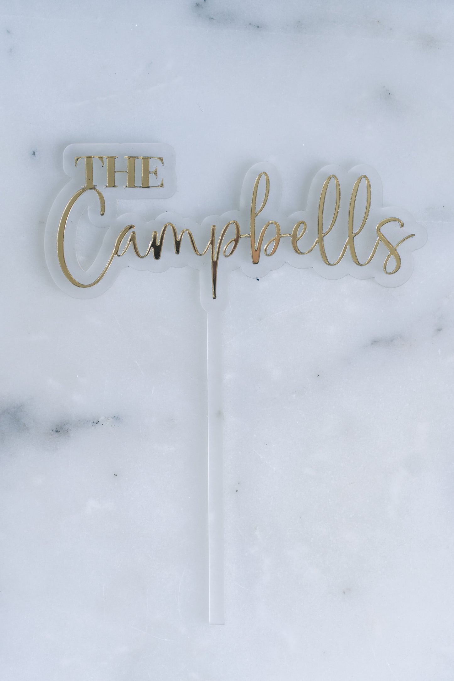 Wedding Cake Topper - Single name with one stick