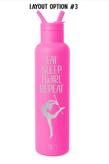 Twirltastix Custom 24 oz tumbler, hot pink Simply Modern