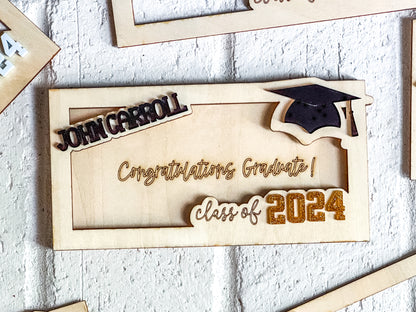 Graduation photo frame and money holder