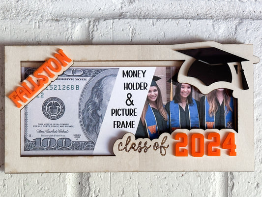 Graduation photo frame and money holder
