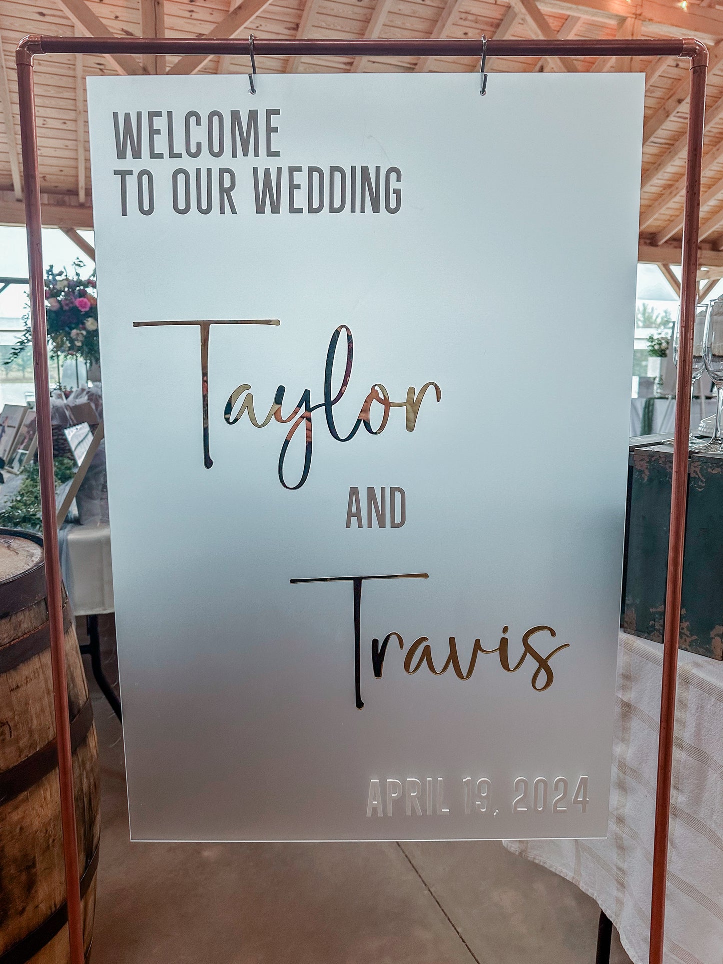 Acrylic Wedding Welcome Sign - Personalized Wedding Decor