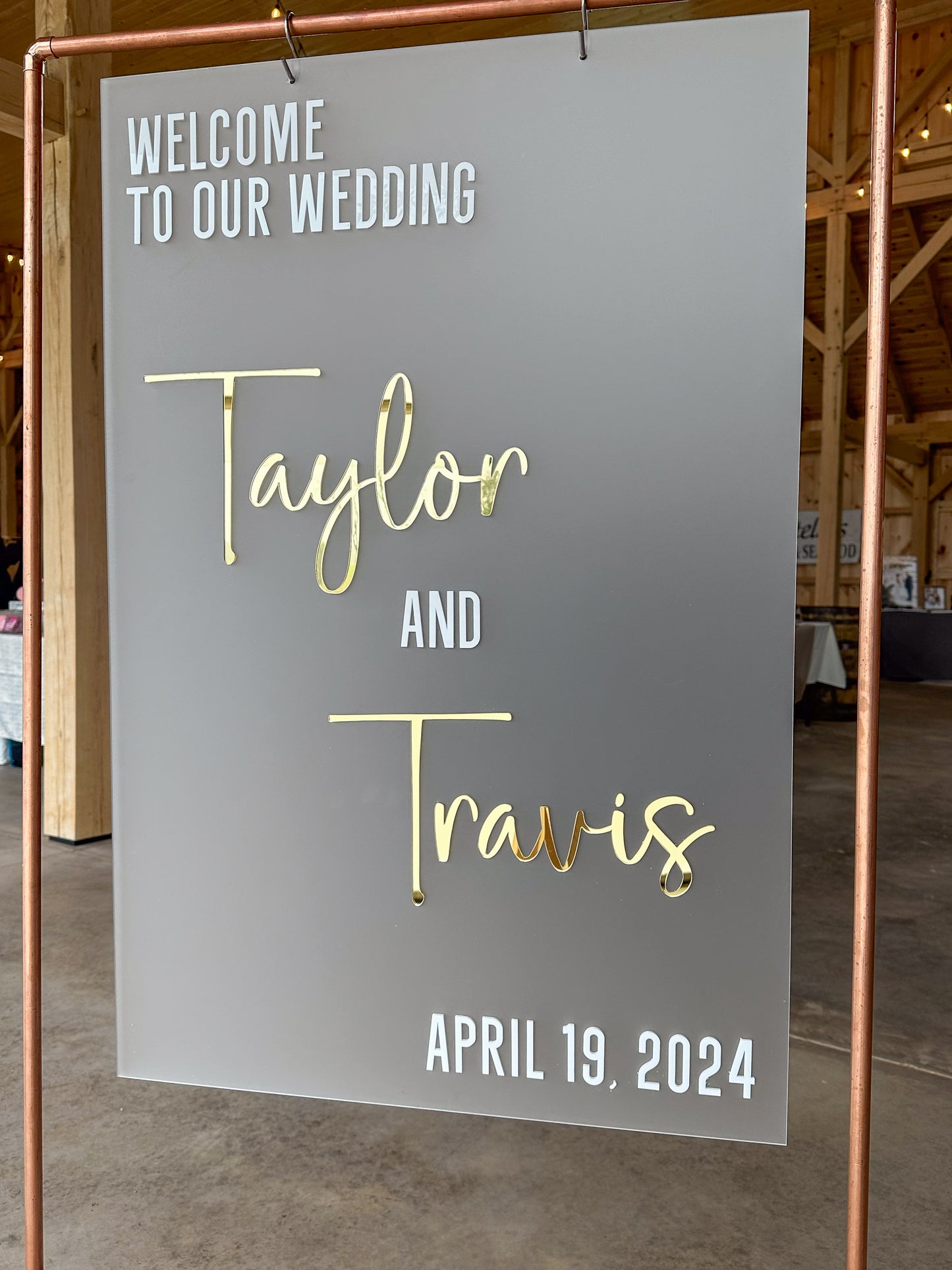 Acrylic Wedding Welcome Sign - Personalized Wedding Decor