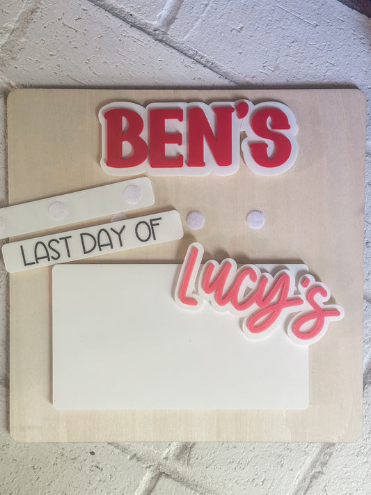 Custom Back to School sign: EXTRA NAME plate