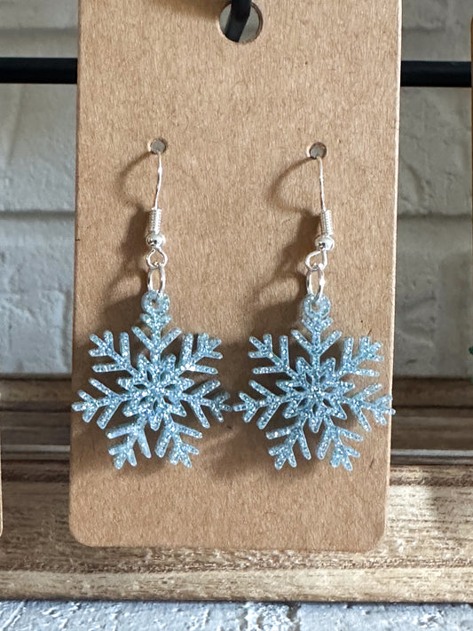 Snowflake dangle earrings