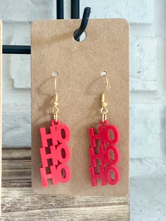 Large Ho Ho Ho Dangle Earrings