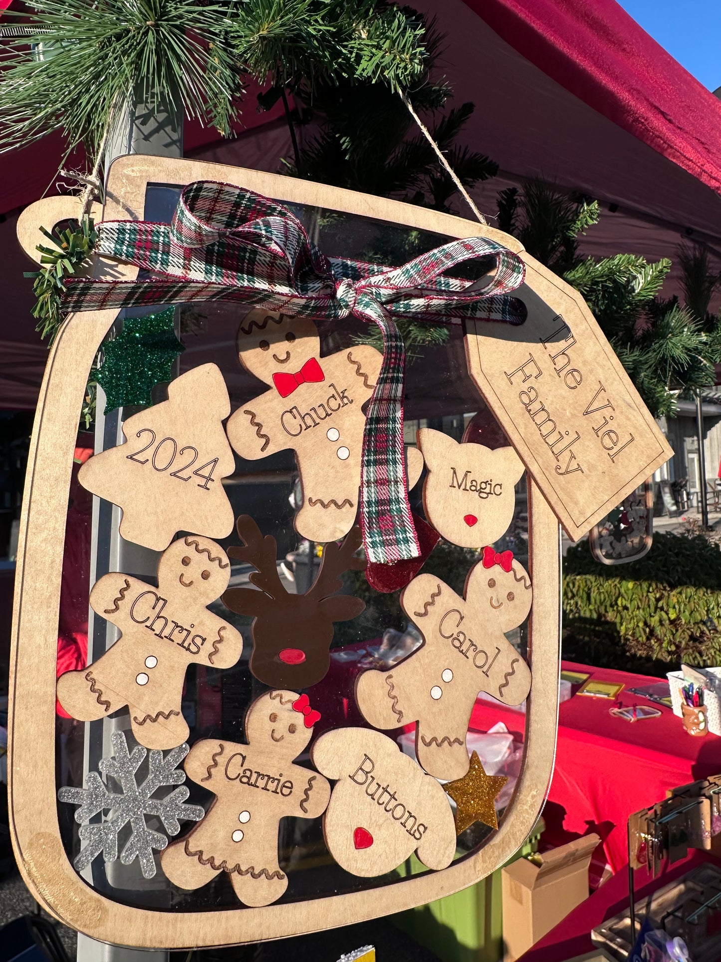 XL Gingerbread Family Mason Jar Decoration