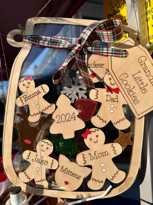 XL Gingerbread Family Mason Jar Decoration