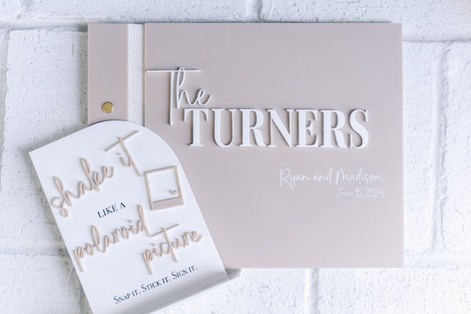 Wedding Guest Book and Polaroid Sign Bundle