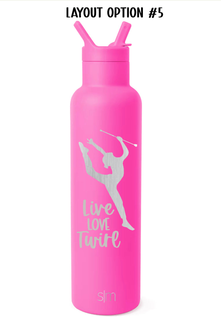 Twirltastix Custom 24 oz tumbler, hot pink Simply Modern