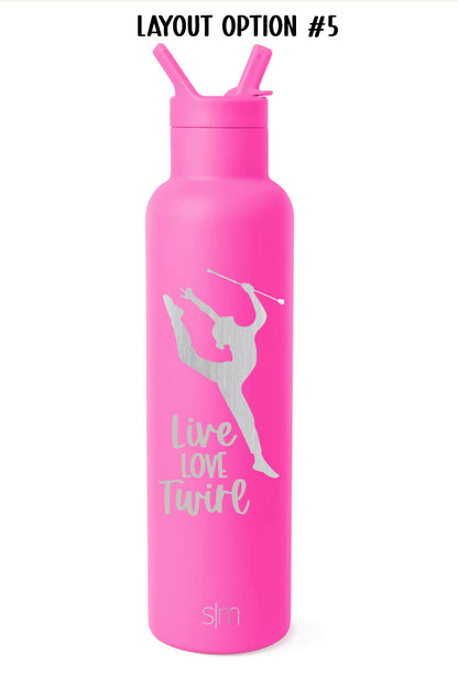 Twirltastix Custom 24 oz tumbler, hot pink Simply Modern