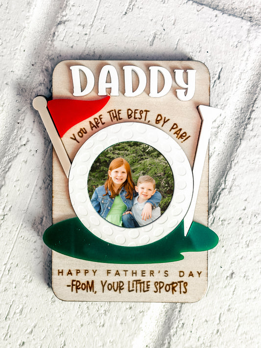 Father's Day Photo Refrigerator Magnet - Golf