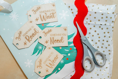 Personalized Wear, Read, Want and Need Gift Tags