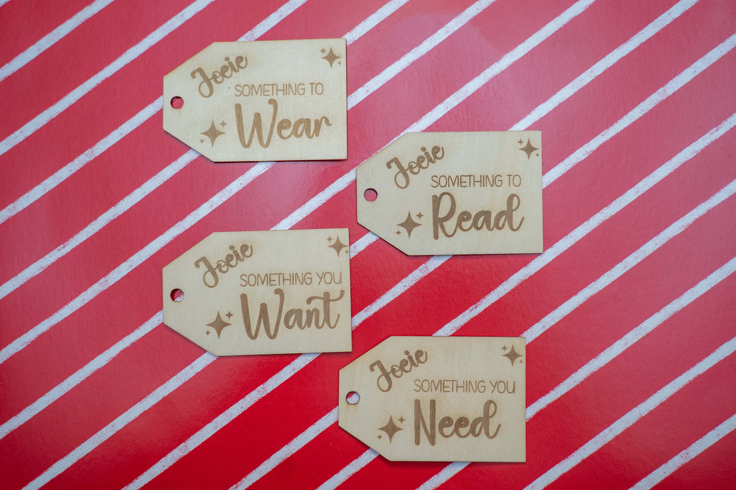 Personalized Wear, Read, Want and Need Gift Tags