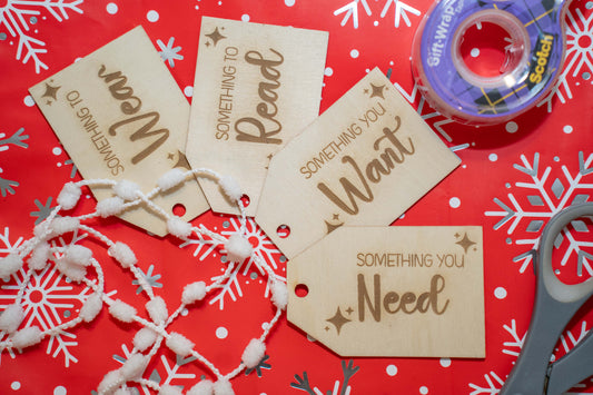 Wear, Read, Want and Need Gift Tags